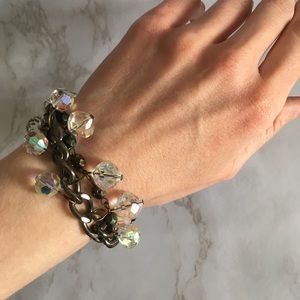 CLOSET CLEAR OUT SALE - Handmade crystal and bead chain bracelet